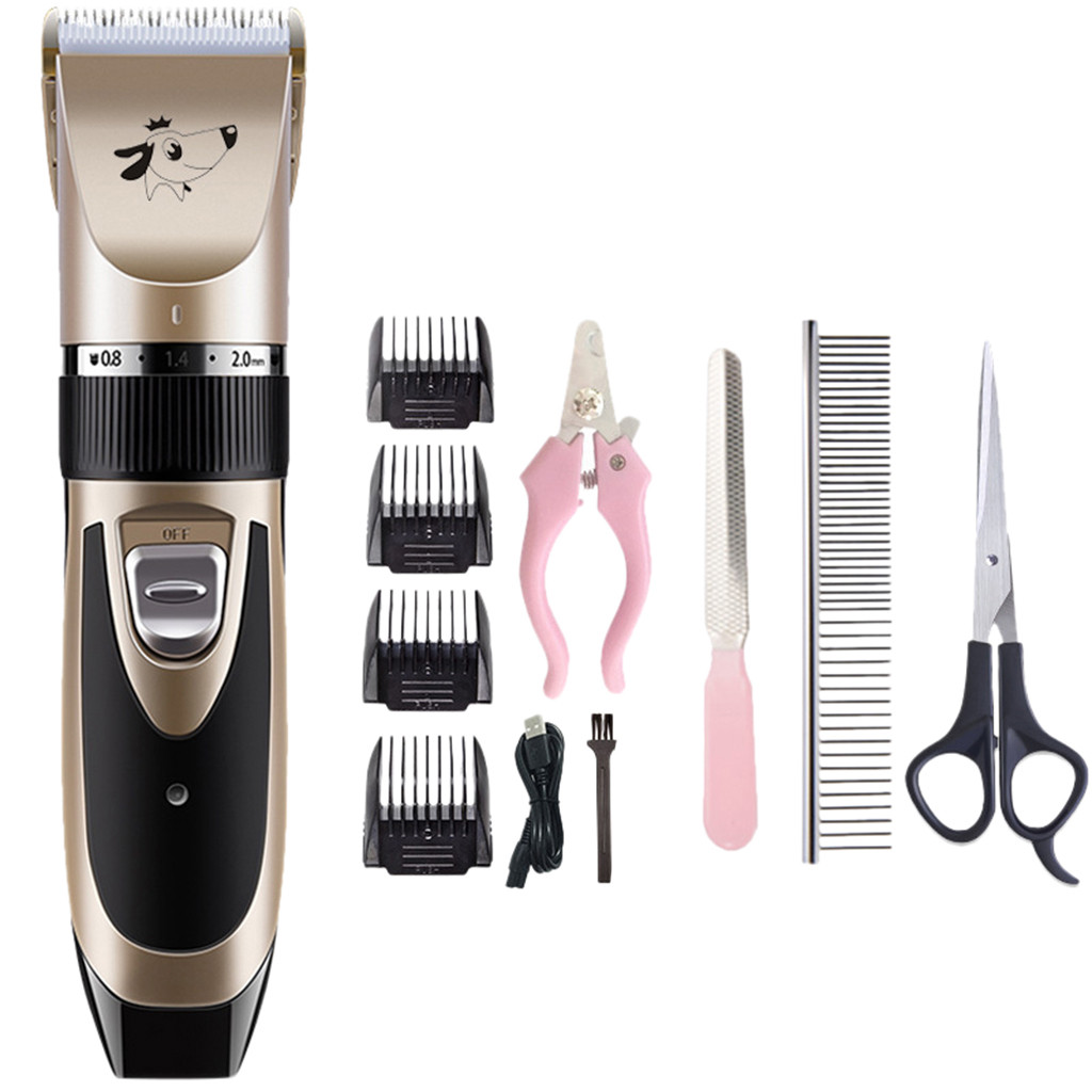 Hond Tondeuses Usb Oplaadbare Professionele Home Hond Grooming Kit Huisdier Tondeuse Elektrische Clipper # LR3: Yellow 