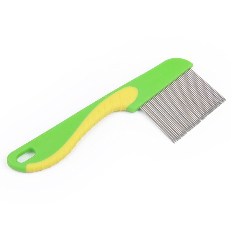 1Pcs Pet Dogs Cats Anti Lice Comb Stainless Steel Long And Short Needle For Deworming Eggs Knot Grooming Flea Combs Dog Supplies: Green