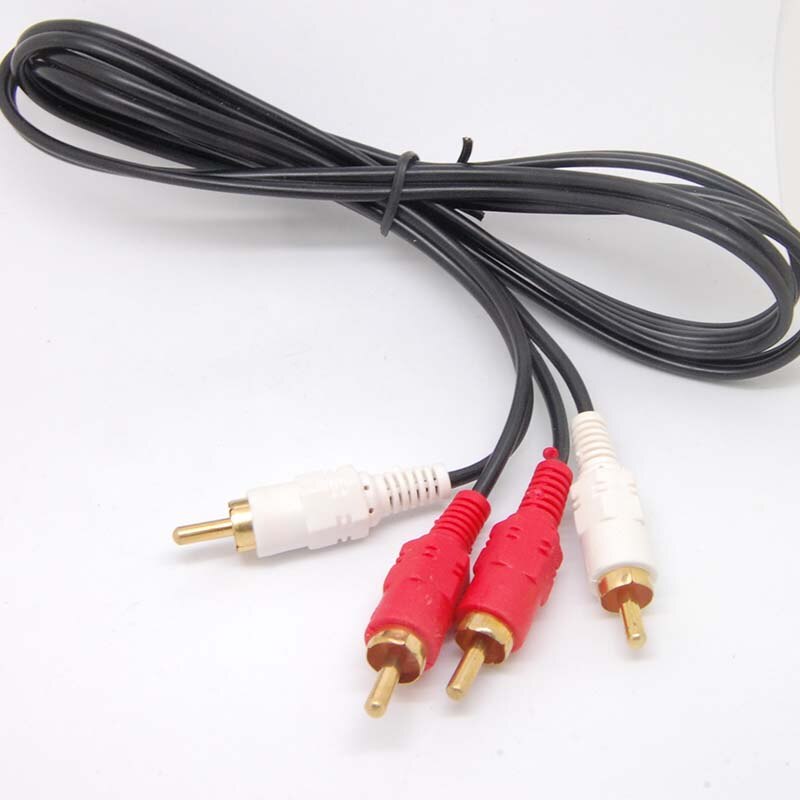 Vergulde 2 Rca Naar 2 Rca Male Naar Male Dual Stereo Audio Kabel Wit/Rood