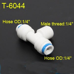 1/2 "3/4" 1/8 "gwint plastikowa rura 1/4" 3/8 "OD wąż rury szybkie złącza RO złącza wody armatura System odwróconej osmozy: PB6.35