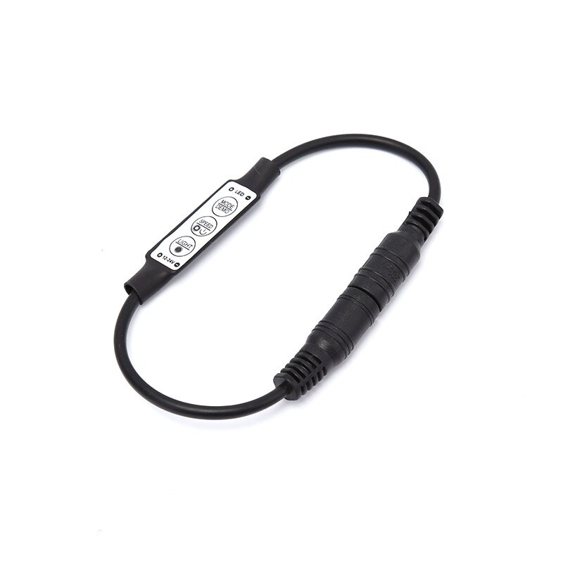 1 st mini led 3 nycklar dimmer controller 72w med hane honan dc kontakt  dc12-24v 6a: Svart