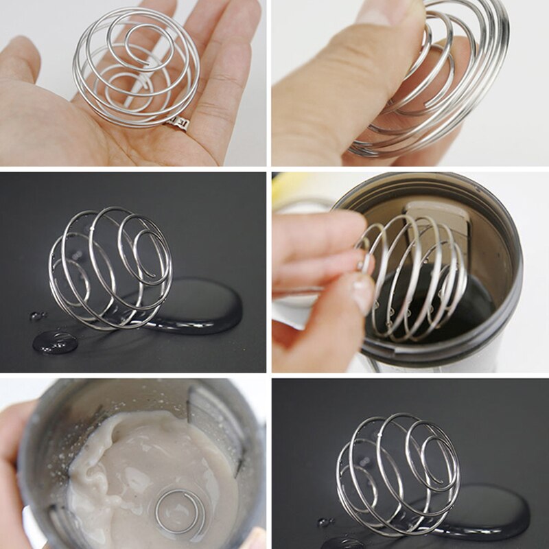 1pc Milkshake protéine Shaker boule fil mélangeur mélangeur fouet acier inoxydable ressort boules mélangeur boule cuisine accessoires directe