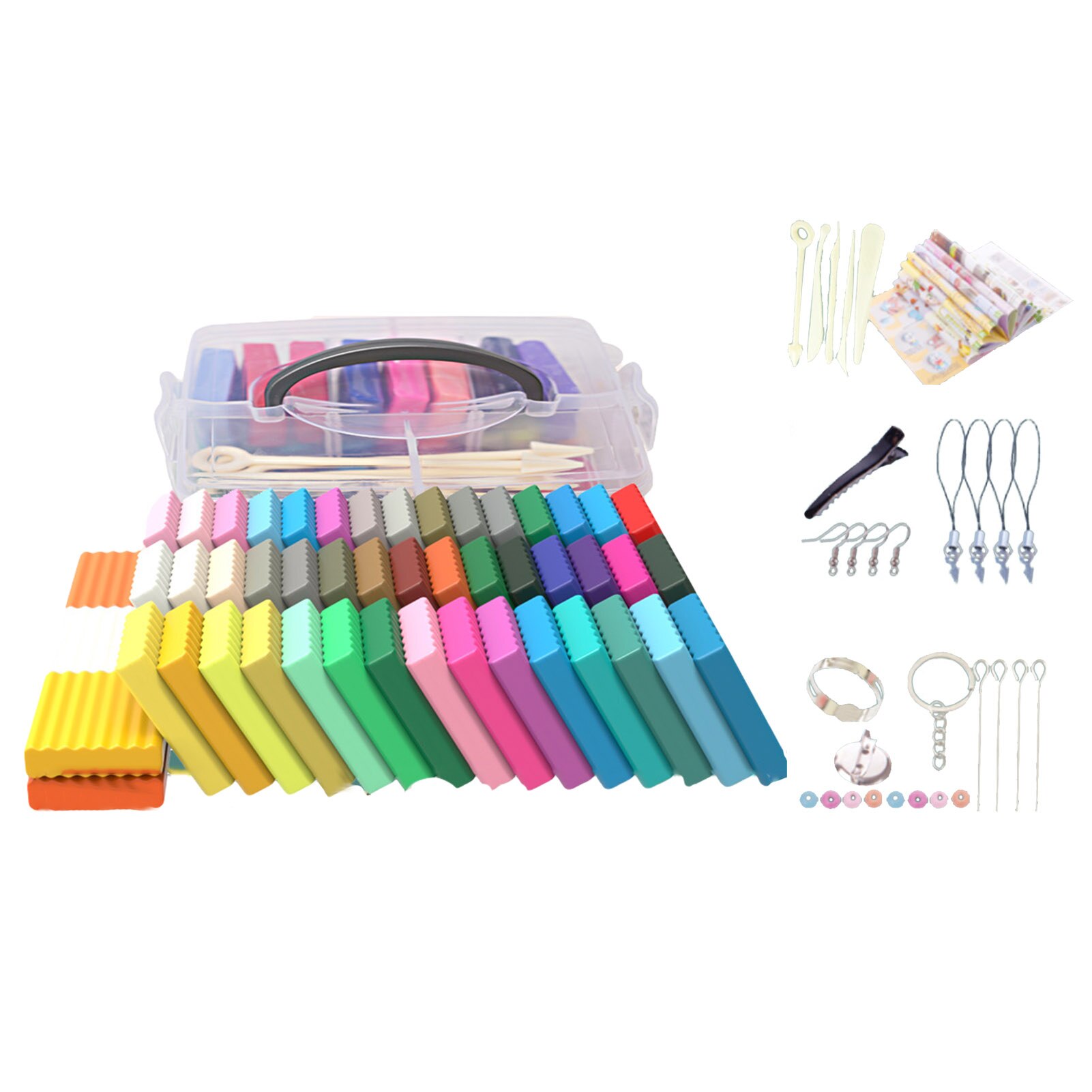 Polymer Clay Modeling Kit DIY Oven Bake Clay With Sculpting Tools Conducive To Imagination Creativity Brighter Strong Plasticity: 50 colors