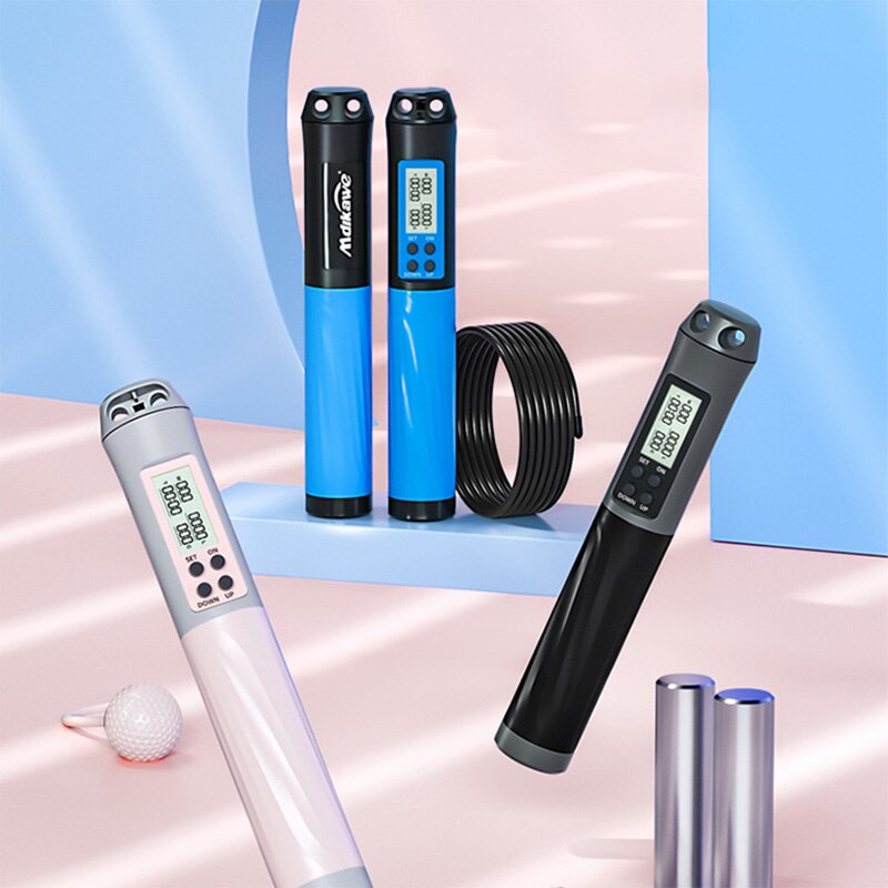 Cuerda de saltar electrónica con contador de velocidad, comba inalámbrica, Mango antideslizante ajustable para entrenamiento, salto, entrenamiento para ejercicio