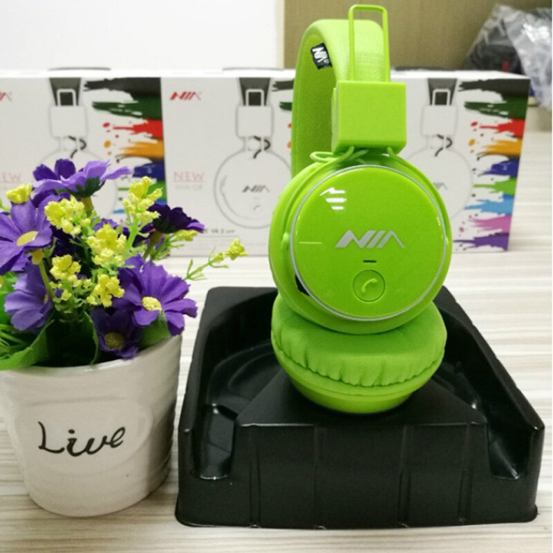 Novos fones de ouvido esportivos dobráveis wirelsee, nia q8, estéreo, bluetooth, suporte a aplicativo com microfone, suporte para cartão tf, rádio fm