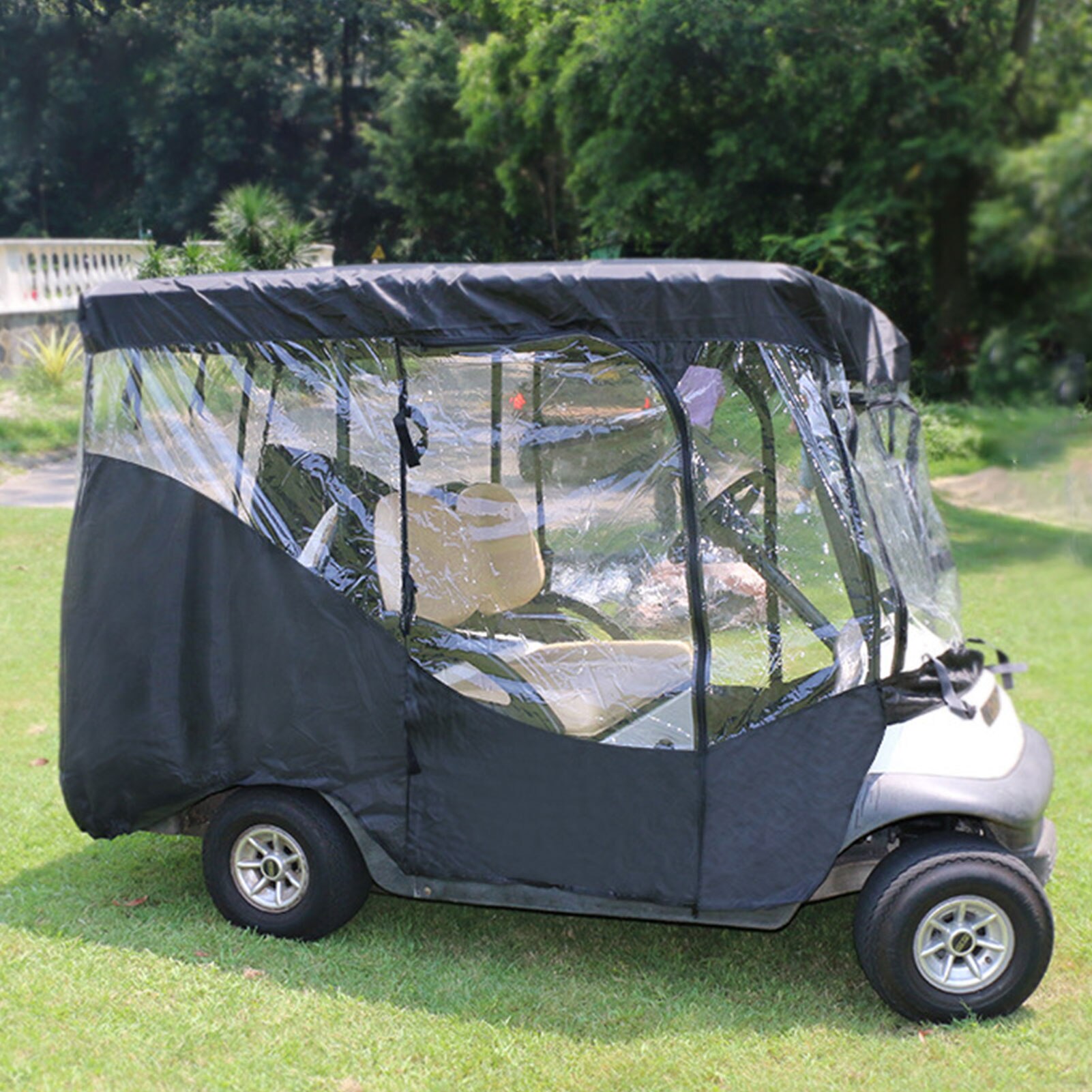 4 Passenger Golf Cart Rain Cover Rainproof And Sunscreen Durable Transparent Golf Accessories