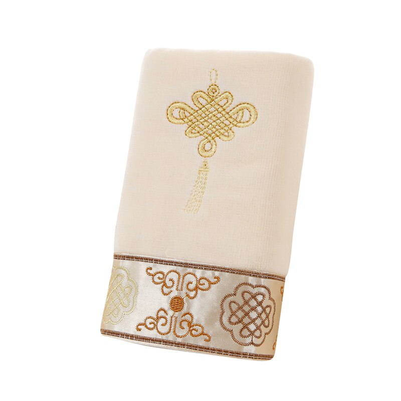 Chinese Knot Household Towel Cotton Rag Hair Towel Absorbent Face Towel Soft Plain Adult Towel Set Household Daily Necessities