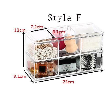 tiroir en acrylique Transparent, Portable, empilable, détachable, boîte de rangement cosmétique anti-poussière: F