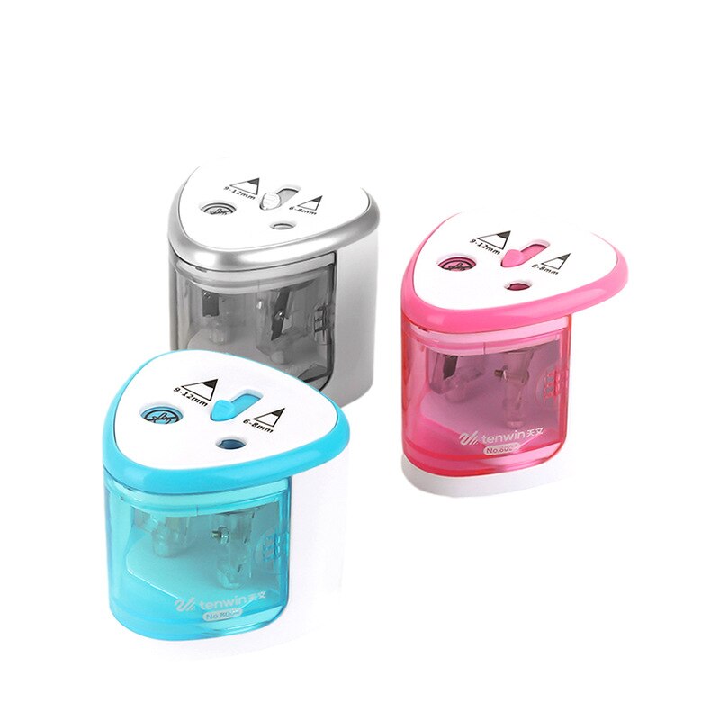 Tihoo Grey Blue Pink Automatic Stationery Electric Pencil Sharpener For Kids Blade School Supplies