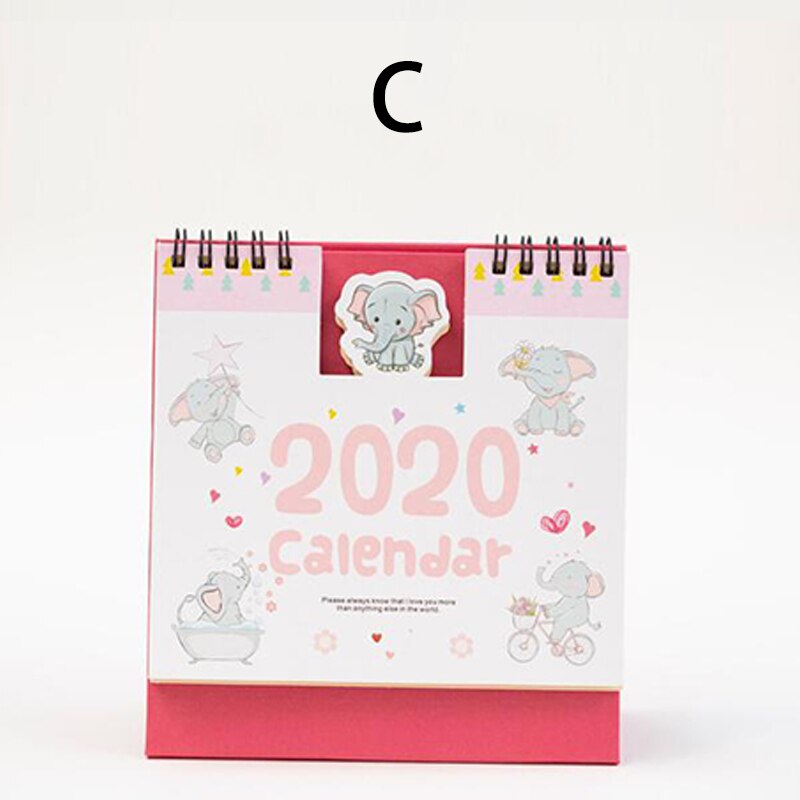 Cartoon Mini Kalender Creatieve Cartoon Klein Dier Bump Kalender Planning Kantoor Schoolbenodigdheden Briefpapier: C