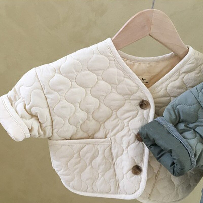 Enfants manteau hiver enfants garçons filles automne manteau rembourré veste pain grille vêtements d'extérieur en coton manteau bébé blanc veste 6M-3T: beige / 6M