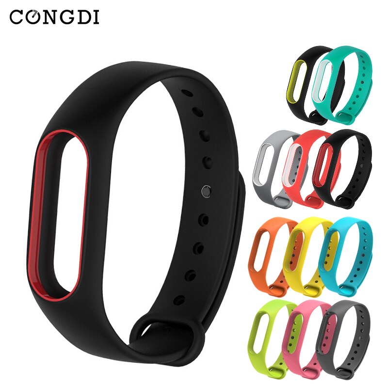 Colorful Silicone Anti-fading Wrist Strap Replacement Watchband for Original Wristbands for Miband 2 for Xiaomi