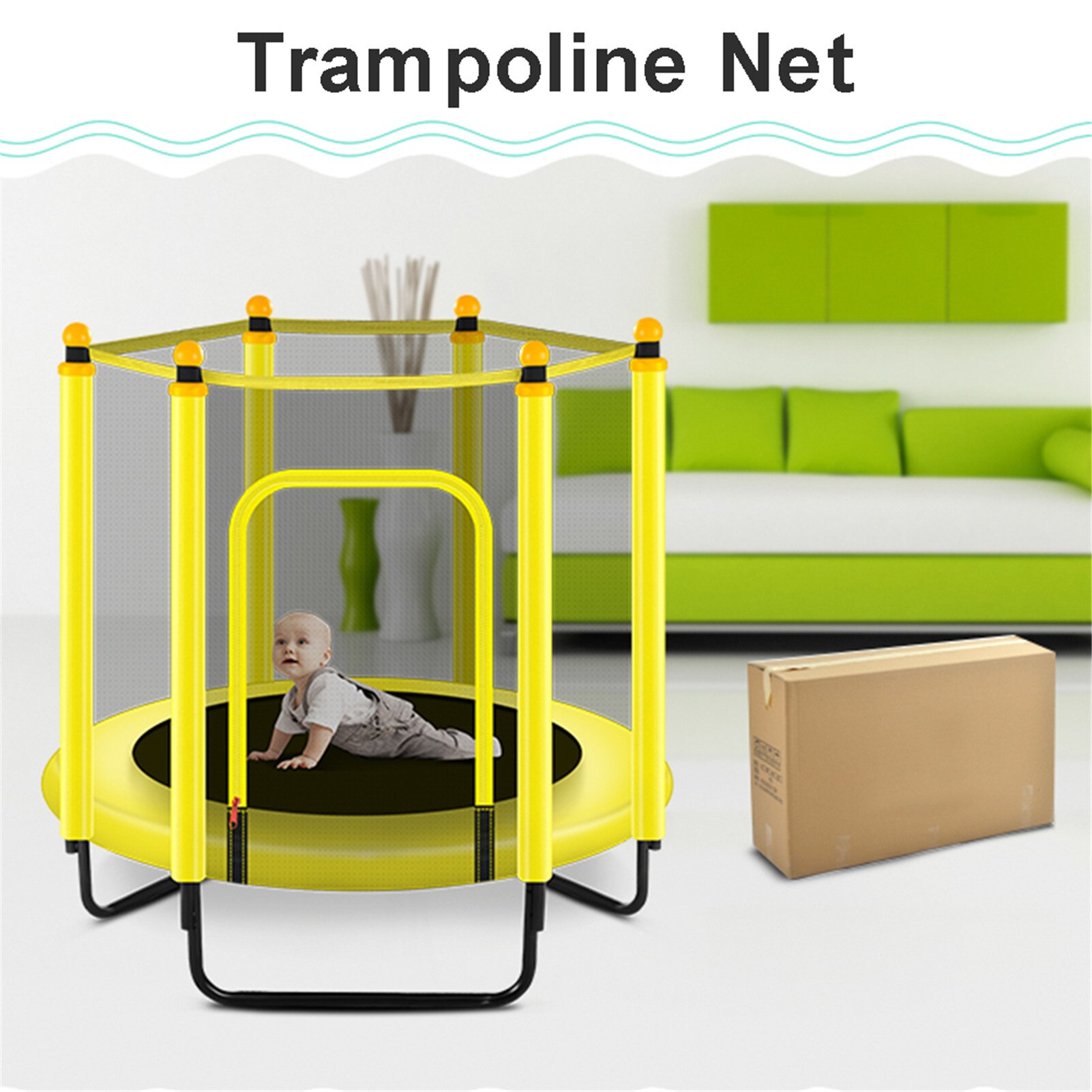 Trampoline Vangnet Uv-Bestendig Tuin Trampoline Vervanging Net Voor 3.97ft/4.59ft/4.92ft 6 Polen Trampolines