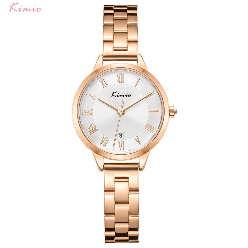 Kimio Uhr Frauen Quarzuhr Edelstahl Armbinde Uhren lässig Wasserdichte Armbanduhr Damen Geschäft Uhren: 5514