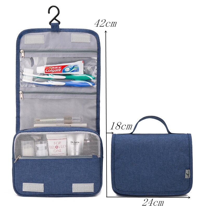 Hhyukimi Frosted Doek Opknoping Cosmetische Tas Washbag Makeup Bag Ms Reizen Draagbare Cosmetische Mannen Toiletartikelen Organizer