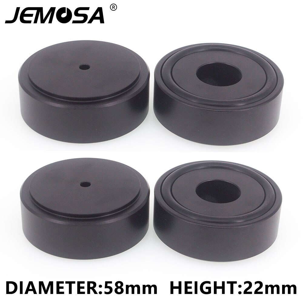58*22mm Aluminum Amplifier Feet Shock Absorber HIFI Amplifier Rubber Feet Turntable Feet Audio Speaker Isolation Feet Pad: Black 58x22 4PCS
