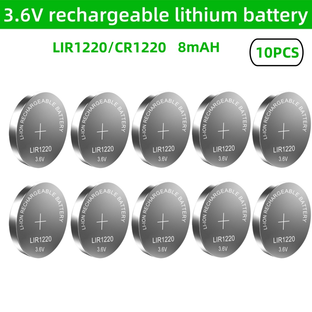 10PCS LIR2032H LIR3032 LIR1220 LIR1025 LIR1620 3,6 V Lithium-Akku Ersetzt CR2032 1220 1620 1025 3032 knopfzelle: WEISS