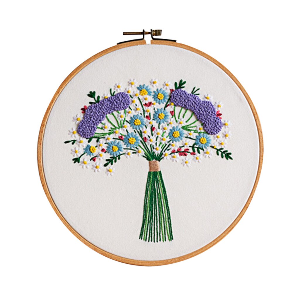 Blommor mönster gör det själv hela utbudet av broderi korsstygn set för nybörjare-handgjorda broderi gör-det-själv hantverk: C