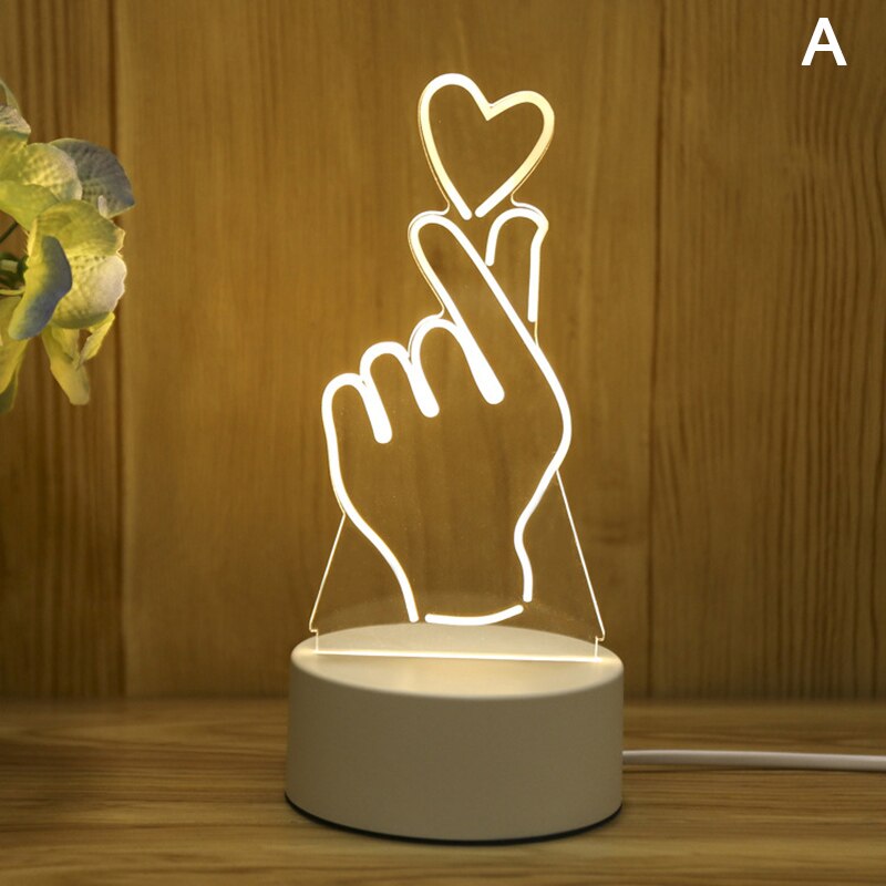 Acrylic 3D Night Light Elk Love Pattern Night Light LED Romantic Light: A