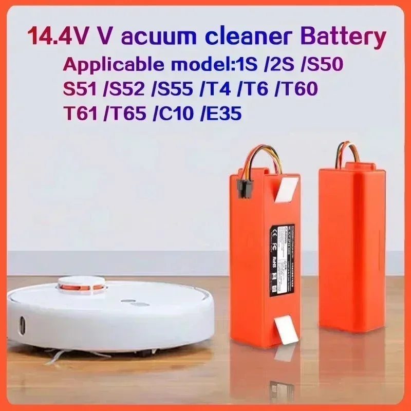 14,4 v 12800mah Roboter Staubsauger Ersatz batterie für Xiaomi Roborock S55 S60 S65 S50 S51 S5 Max S6 Teile