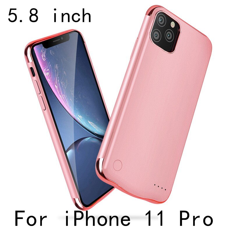 Slim Plating shockproof Battery Case For iPhone 11 Pro Max Battery Charger Case For iPhone 11 External Power Bank Charging Cover: i11 Pro-Rose