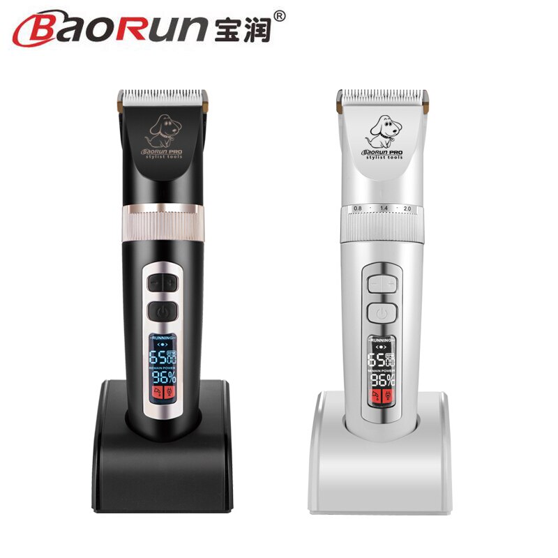 BaoRun-cortadora de pelo para perros, máquina de peluquería para mascotas con pantalla LCD, recargable