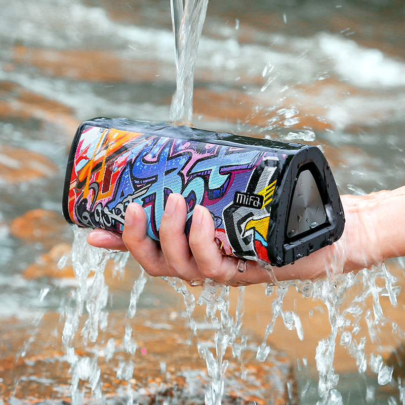Mifa-Altavoz bluetooth 5.0, reproductor de música inalámbrico portátil con micrófono incorporado, TWS, resistencia al agua IPX7, 20W