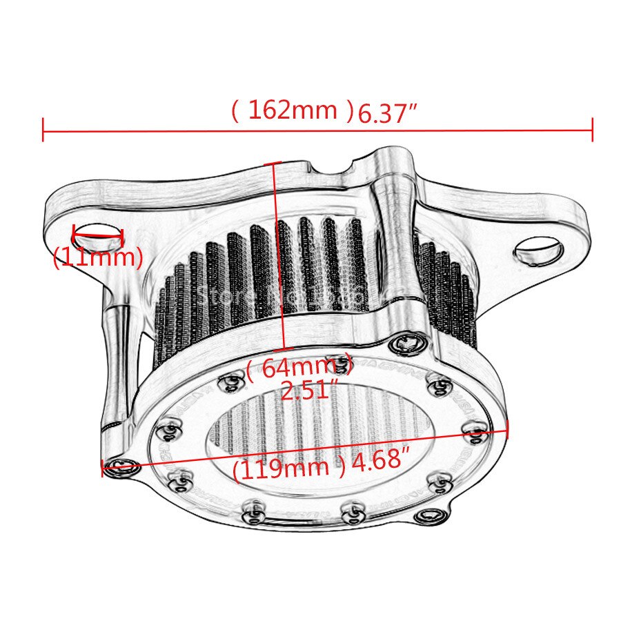 Aluminium Motorfiets Air Cleaner Intake Filter Systeem Kit Past Voor Harley Sportster XL883 XL1200 91 California Custom Onderdelen