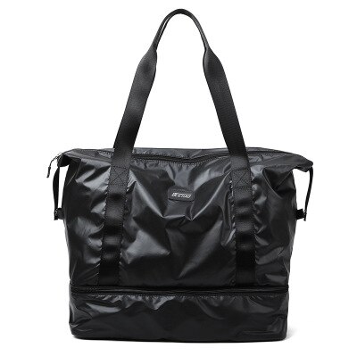 Sacos de ginásio para mulheres com compartimento de sapato esporte ginásio saco com bolso molhado novo femal yoga duffel sacos de viagem ao ar livre sacos de bagagem: Black