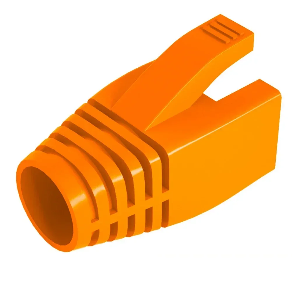 Rj45 cat 6 cat 5e connector beschermkap adapterkap ethernet netwerkkabel stekkers rj -45 cat 5 huls meerkleurig: Oranje
