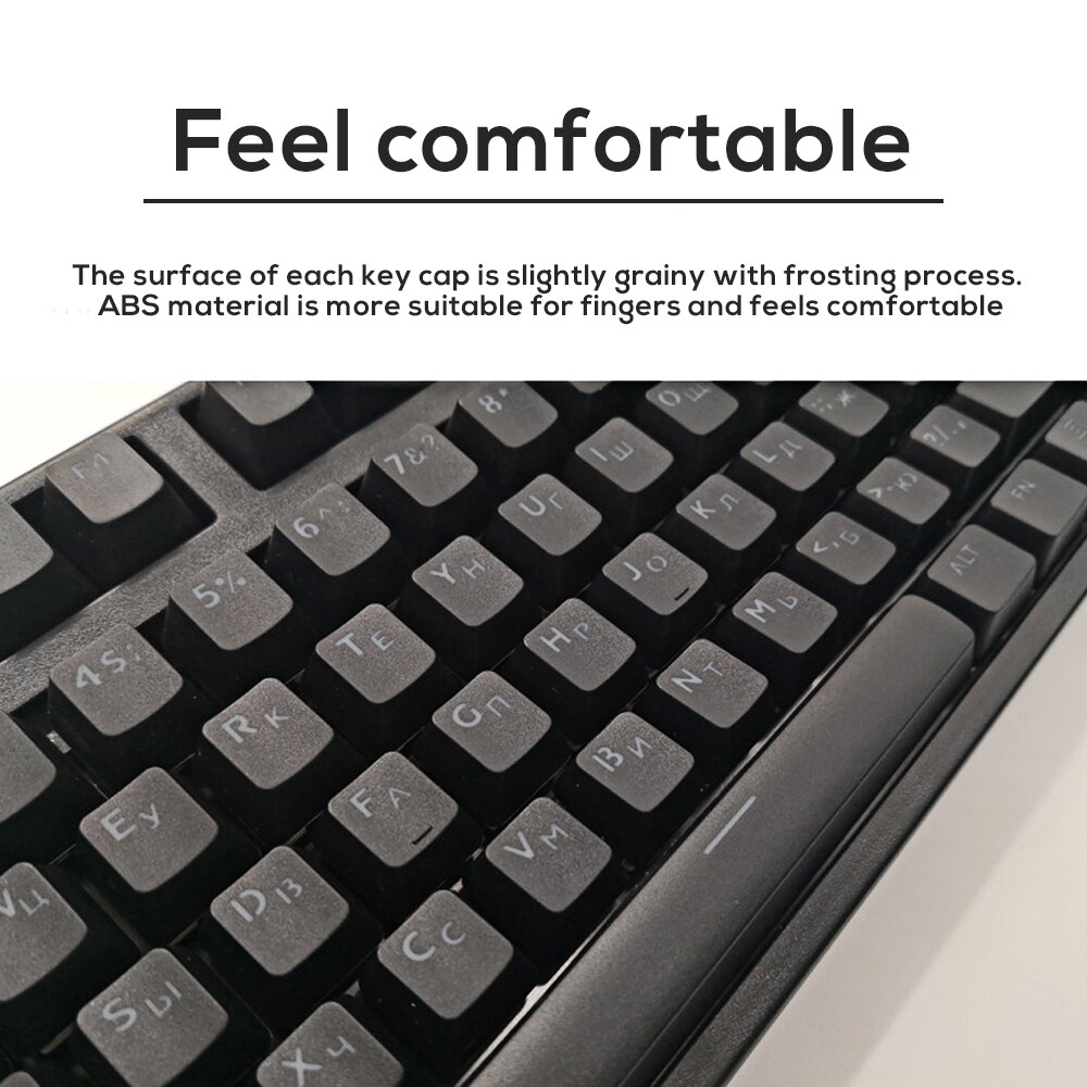 104 Key Korean Full Set 106 Russian Backlit Keycap For Cherry MX Wired Keyboard Accessories Match Cap Backlight Black White ABS