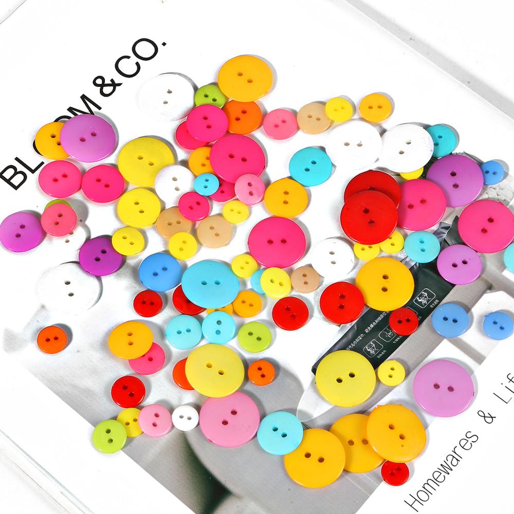6/9/10/11/12/15/20MM Round Resin Button 2 Holes Sewing Button Scrapbooking Decoration Apparel Crafts DIY Clothes Accessories