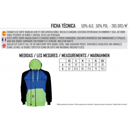 Sudadera tricolor Judo, con capucha y bolsillos.