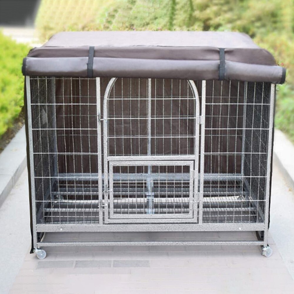 Hond Kooi Zon Bescherming Regenhoes Hond Kooi Cover Warm Mosquito Waterdicht Doek Medium En Grote Honden Outdoor Met Wc kooi