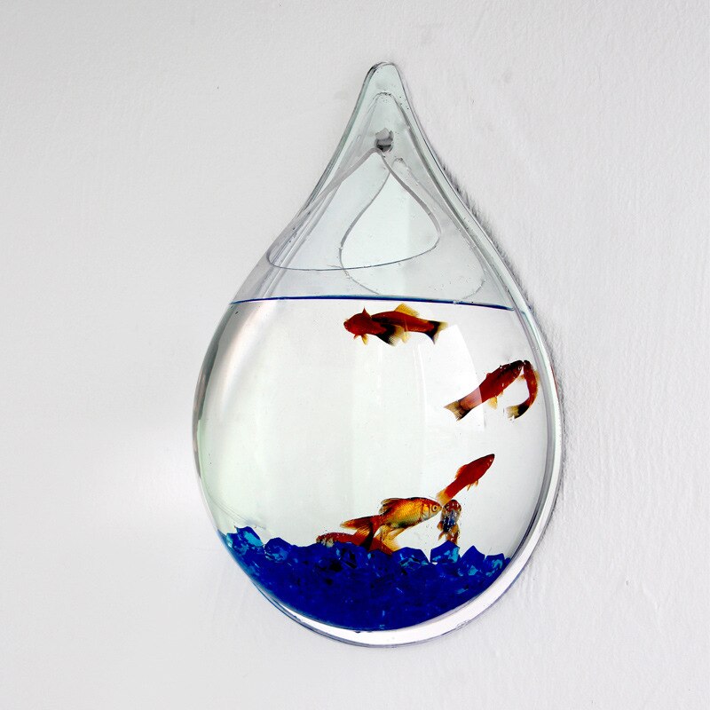 Aquarium aquarium Muur Gemonteerde Spiegel Vis tanks kleinschalige Muur Opknoping Vaas Plant Vis Aquaria Diameter 24 cm Muur decor: Default Title