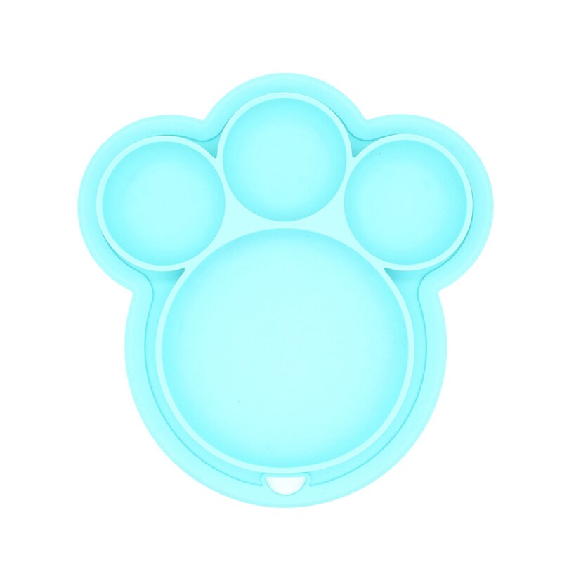 Baby Silicone Plate Kids Bowl Baby Plates Bear Cute Paw Toddler Plate Kids Happy Mat Suction Table Food Tray: Pink