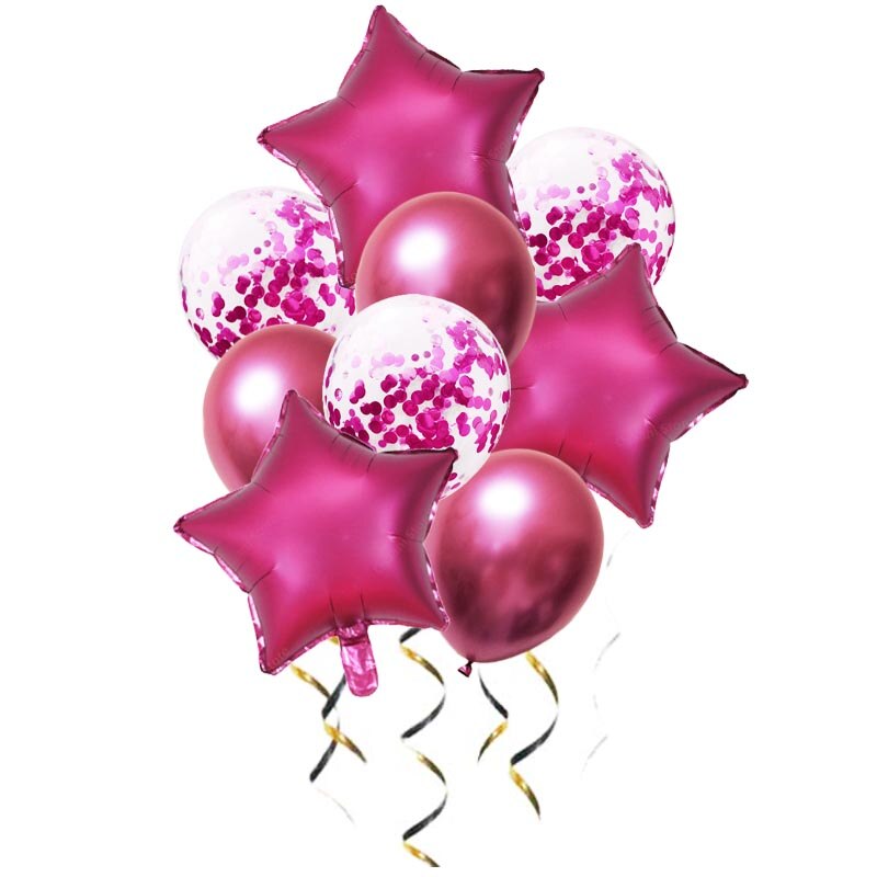 Guld sølv metal balloner deco fødselsdag folie stjerne balloner fødselsdagsfest dekorationer børn konfetti balloner til oppustelige bolde