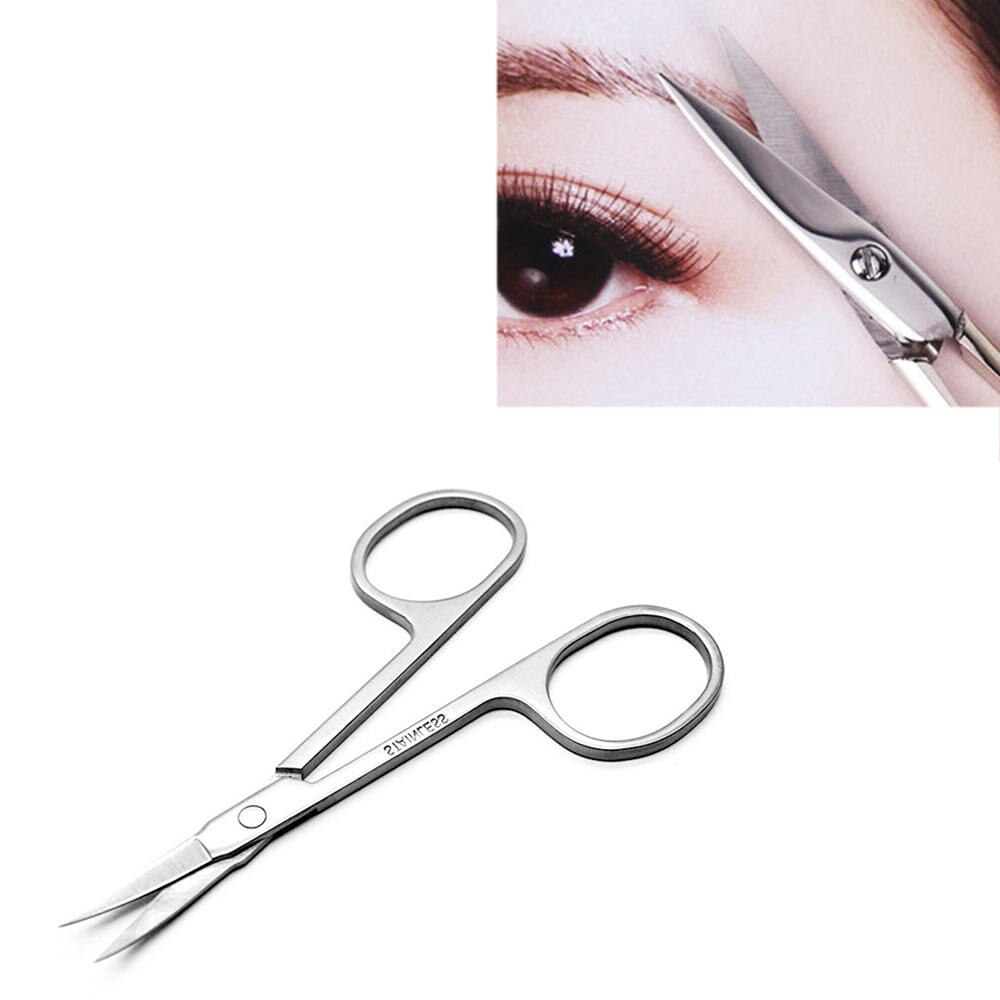 2 pcs Eyebrow Scissors Stainless Steel Straight Tip Scissor for Hair Cutting Trimmer Scissors Eyebrow Shaver Nose Hair Removal