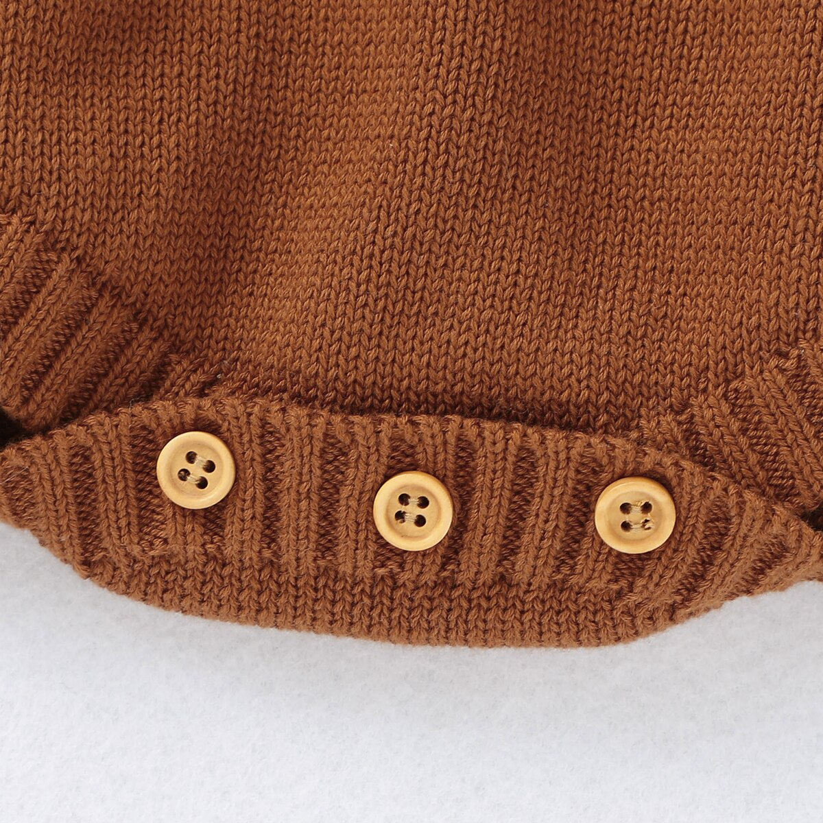 Novo bonito aconchegante respirável outono wunter bebê macacão moda sem mangas de malha macacão bodysuit meninas marrom escuro roupas