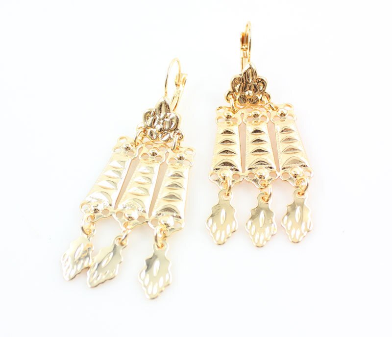 Dubai Gold Color Wedding Bridal Accessories Costume Necklace Set African Costume Jewelry Sets