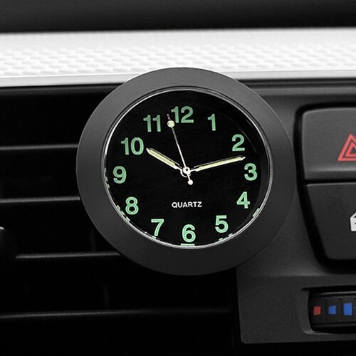Car Thermometer Clock Car Electronic Watch Quartz High and Low Temperature: black