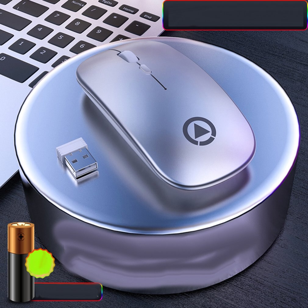 Silver eagle  a2 draadloze muis, stil, dempen, oplaadbaar, computeraccessoires, kantoor