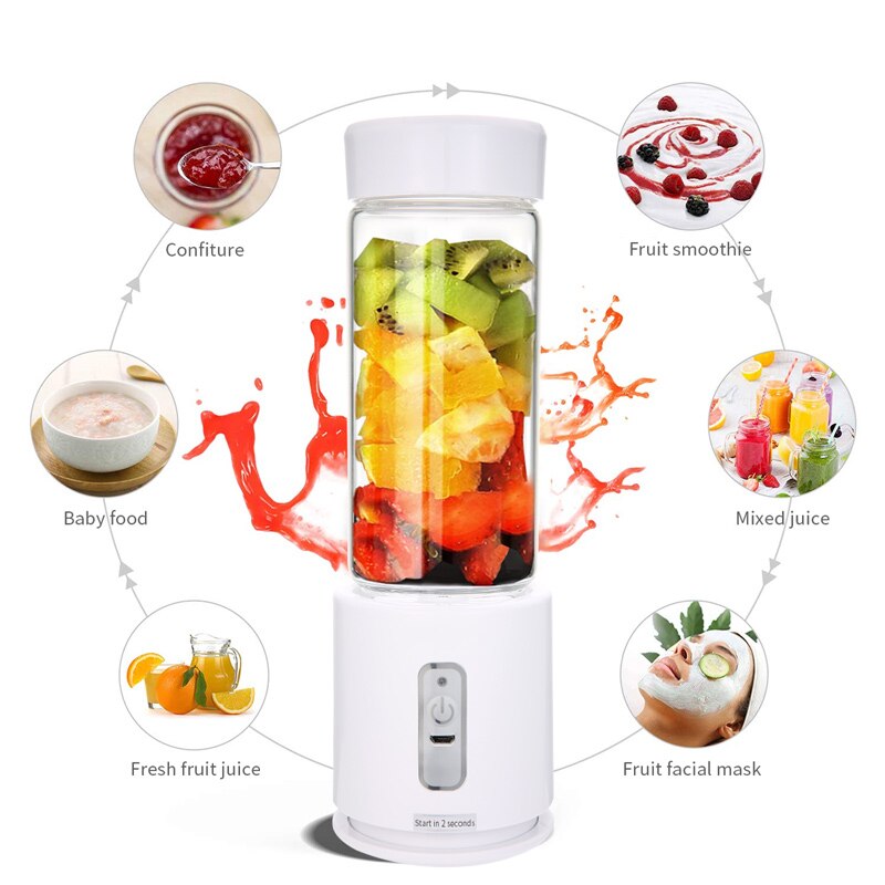 350ml Portable Multifunction Electric Mini Charging Juicer Rechargeable Blender Juice Machine Fruit Extractors Healthy Life