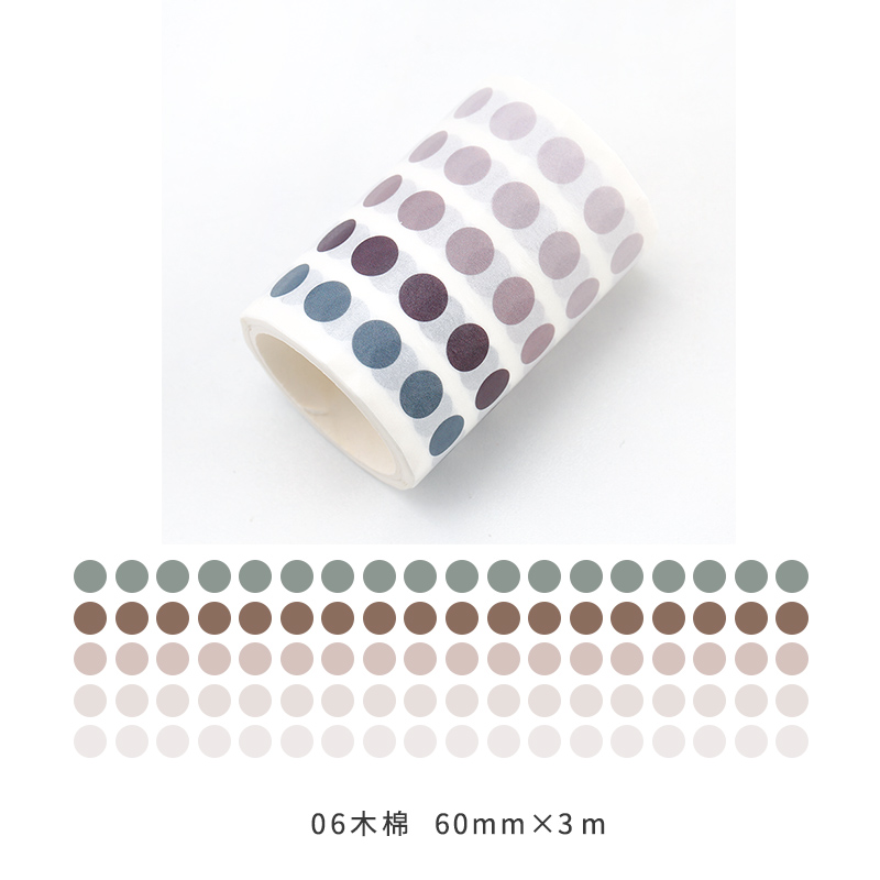60mm*3m farverige prikker brede maskeringstape gør-det-selv scrapbog dagbog dagbog notesbog klæbende dekorative washi tape klistermærke ruller: 6