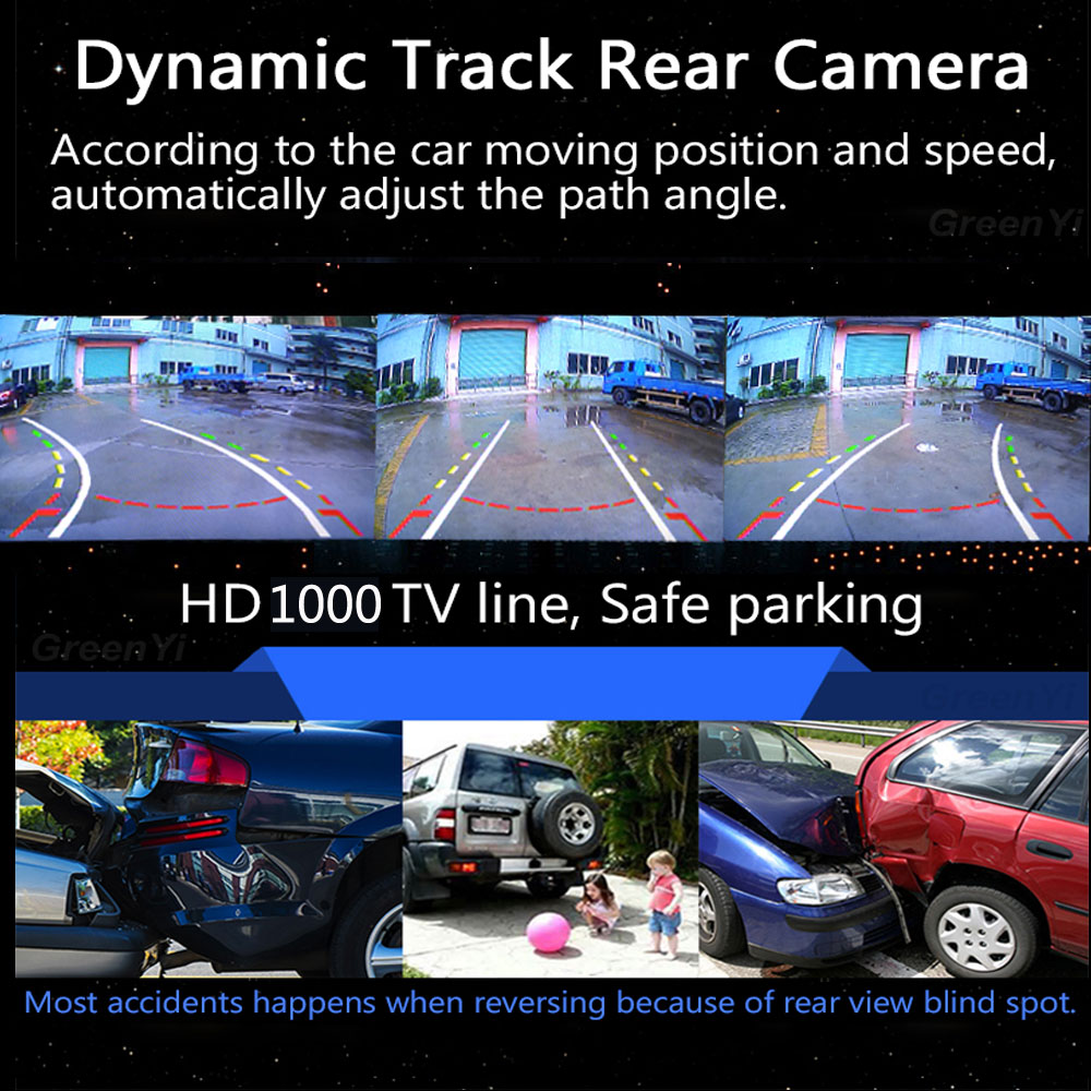 Intelligent Dynamic Trajectory Tracks Vehicle Rear View Camera HD Car Reverse Camera Auto Waterproof Parking Assistance