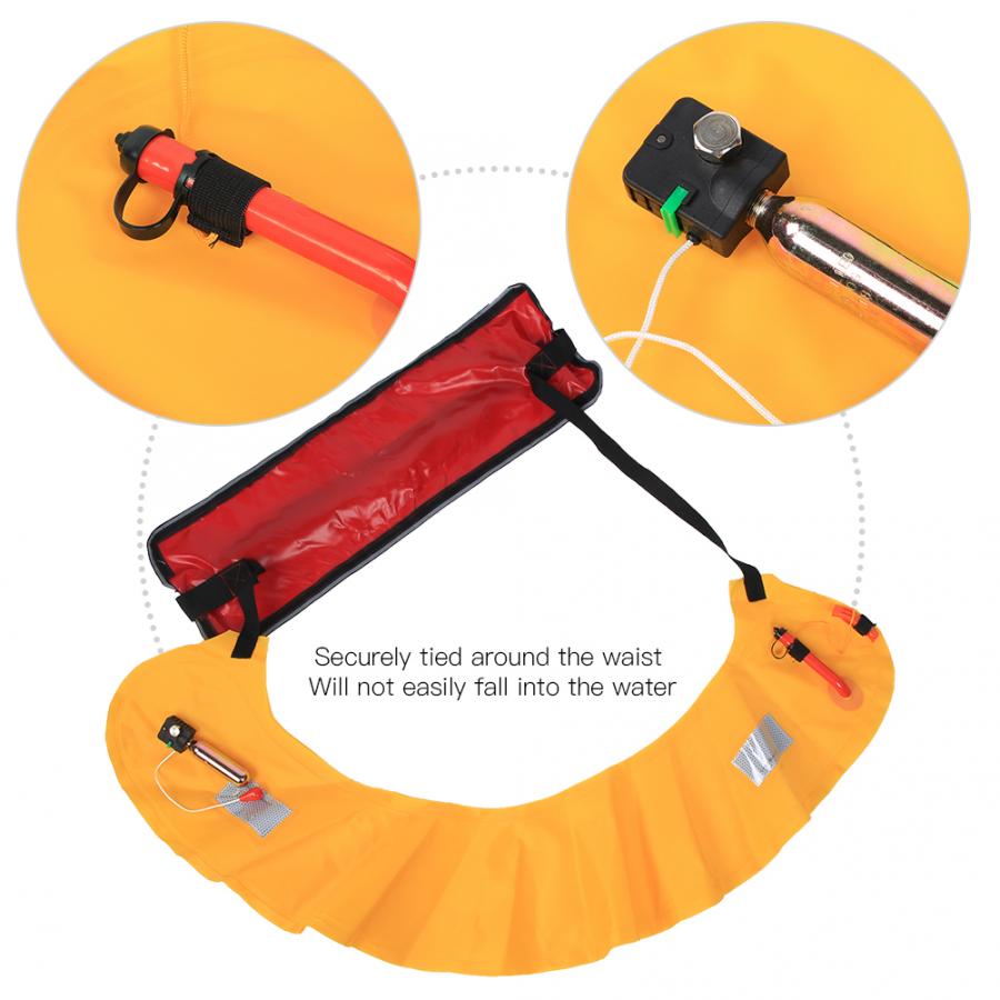 Opblaasbare Draagbare Volwassenen Opblaasbare Reddingsvest Riem Met Reflecterende Tapes En Fluitje Voor Vissen Zwemmen Accessoire