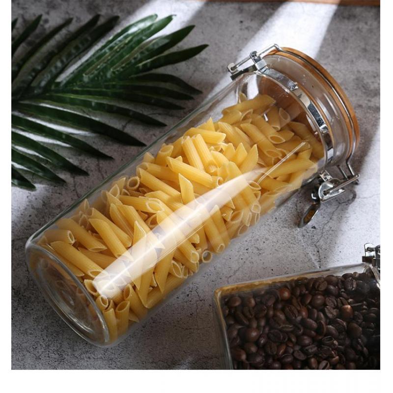 Glas Lagerung Flasche Glas mit Deckel Küche Lebensmittel Kaffee Tee Topf Gewürz Versiegelt Schreibtisch Dekoration Startseite Organizer Lebensmittel Container