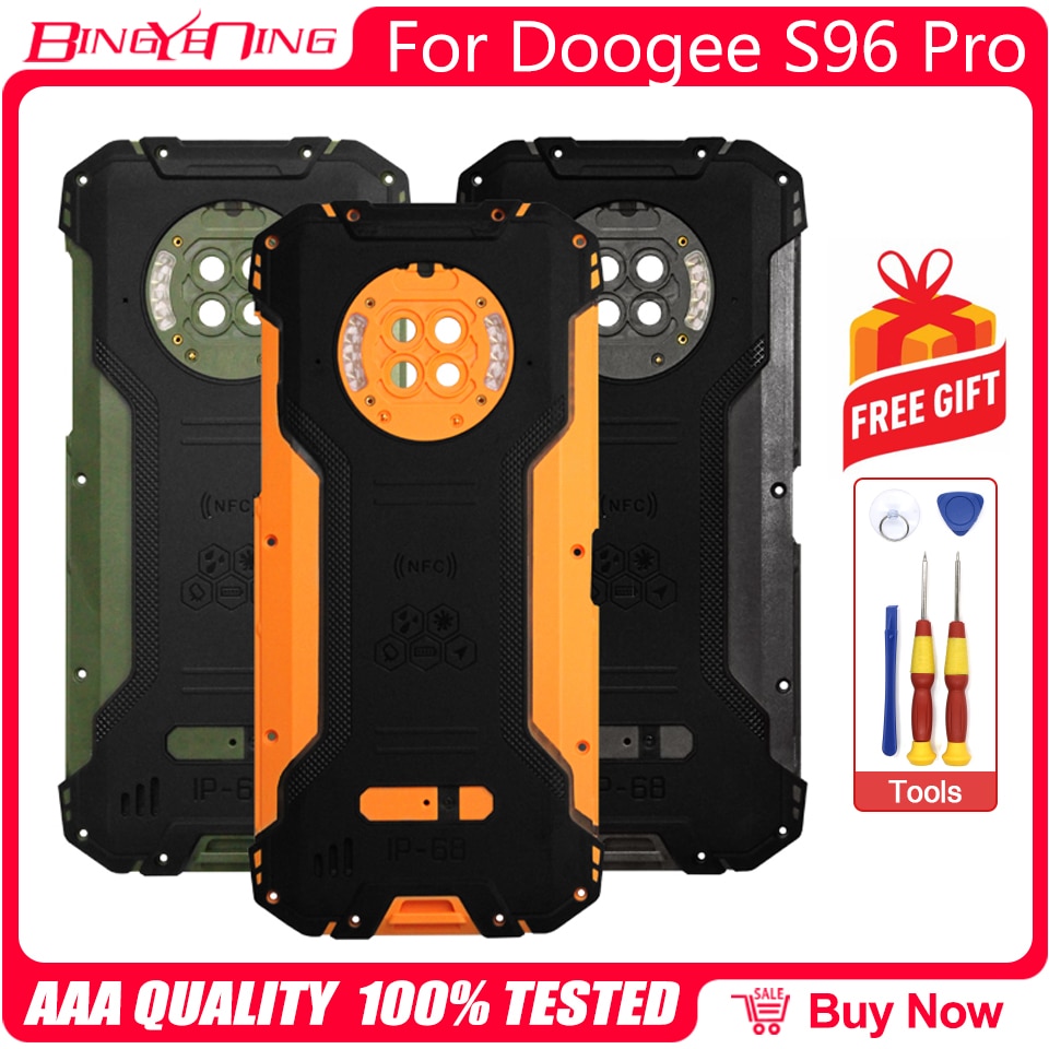 100%  originale til doogee  s96 pro batteri cover bagcover reservedele med højttaler + bagkamera linse telefon
