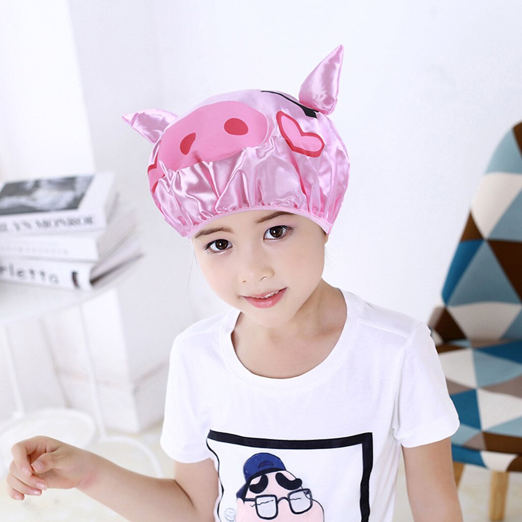 Cartoon Leuke Waterdichte Douche Cap Thicken Bad Hoed Badmuts voor Vrouwen Anti Olie Hoed touca de cetim # EEN