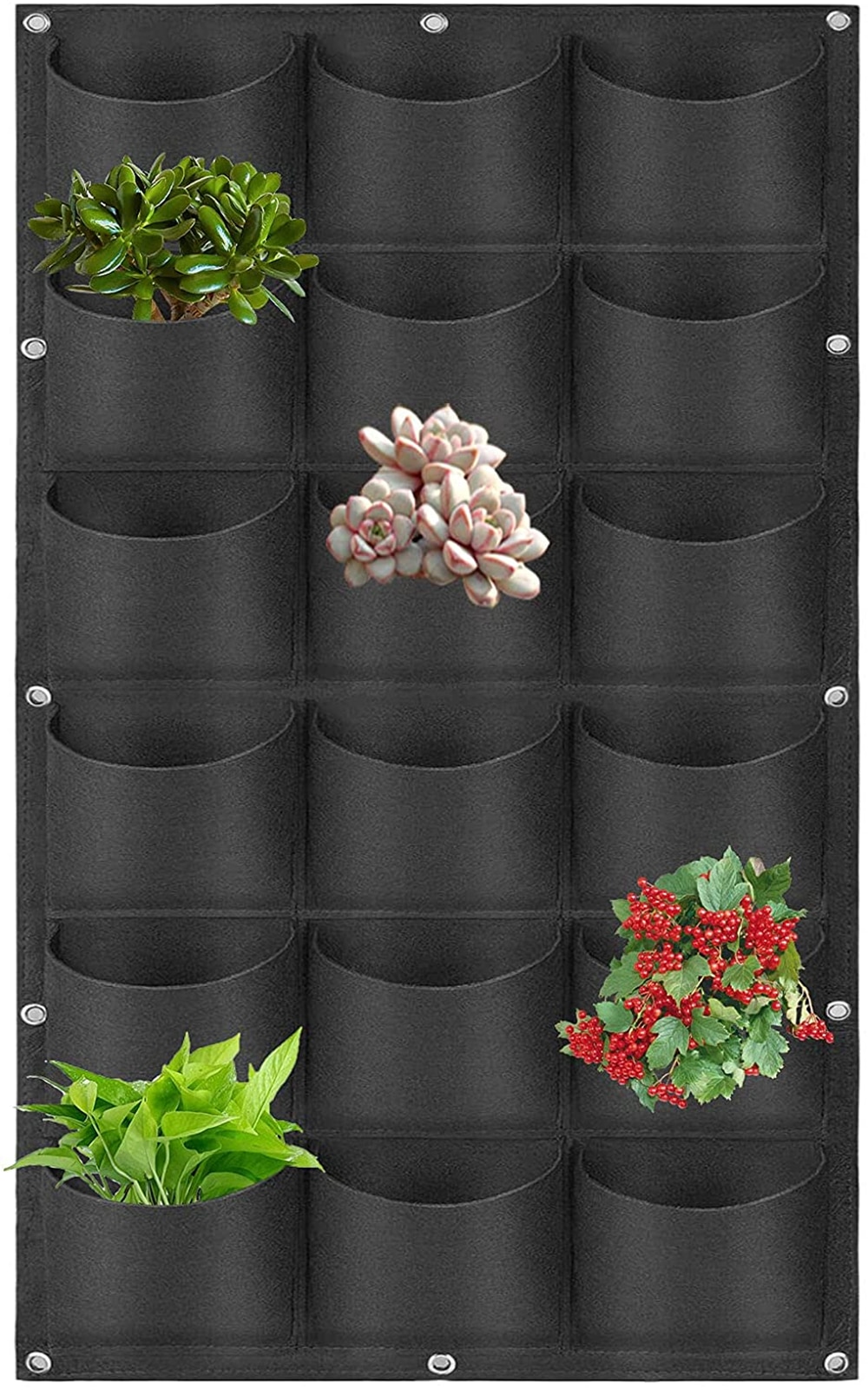 Bolsas de cultivo Vertical de bolsillo, bolsa colgante para plantar en la pared, contenedor para cultivo de flores, bolsillo para decoración del hogar, 6/7/9/18